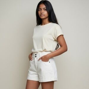 Vintage 90’s “Not Guilty” Made in USA White Cotton High Rise Shorts​​